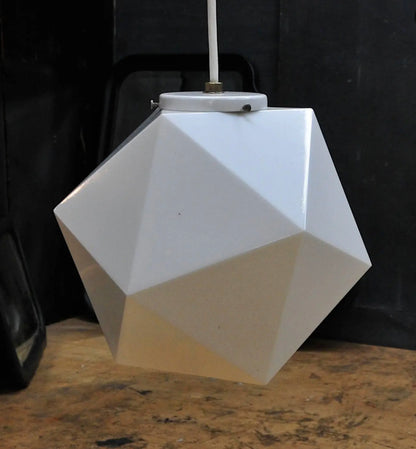 Rare Opaline Art Deco Faceted Glass Shade