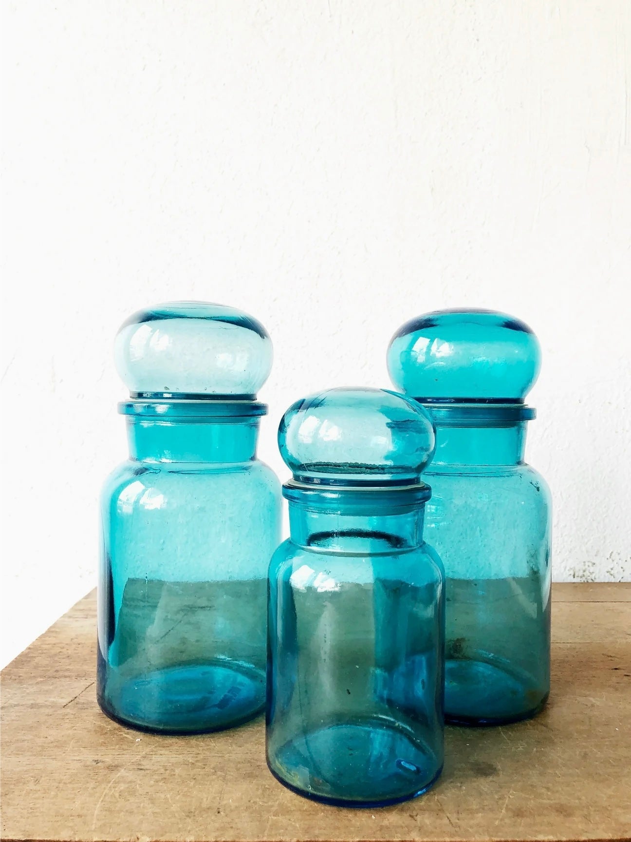 Vintage Belgian Glass Apothecary Jars