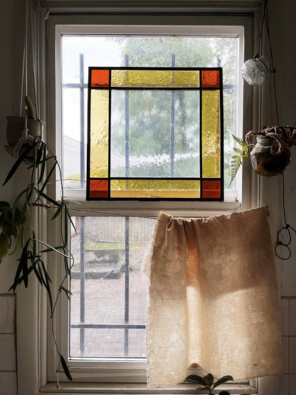 Vintage Stained Glass Panel