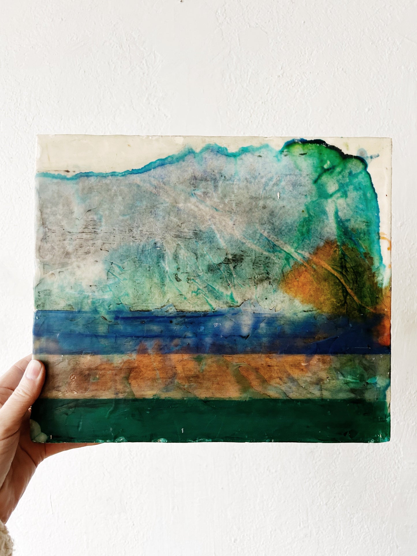 Original Abstract Encaustic Painting