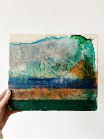 Original Abstract Encaustic Painting