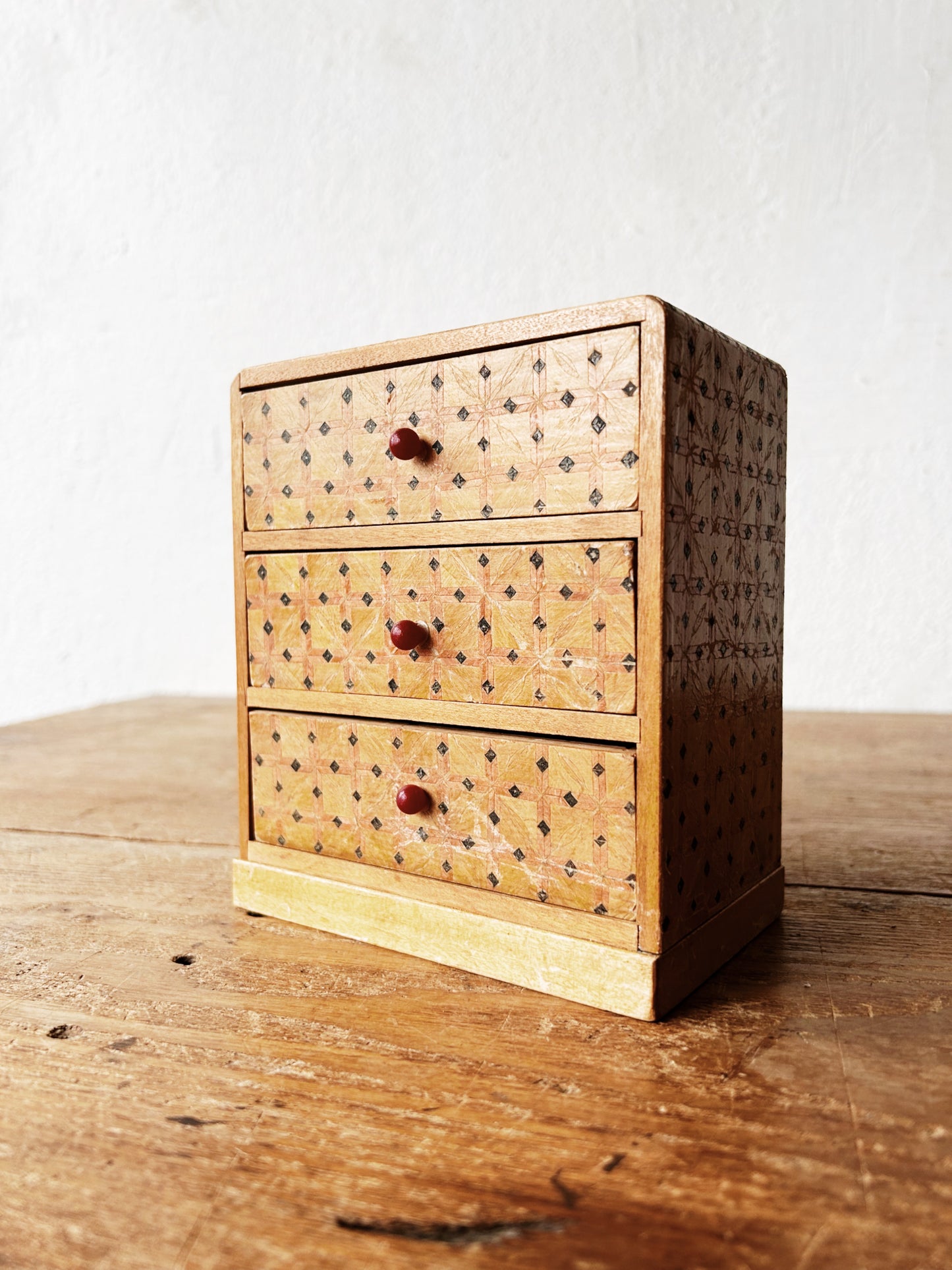 Vintage Inlay Wood Jewelry Chest