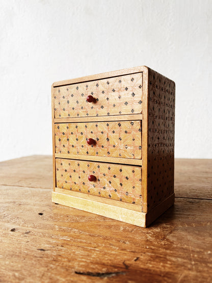 Vintage Inlay Wood Jewelry Chest