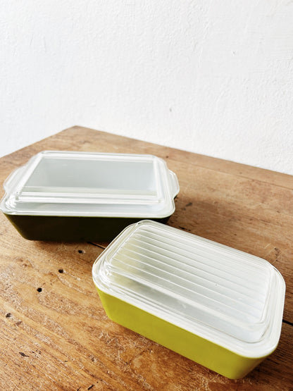 Mid Century Pyrex Storage Dishes Pair