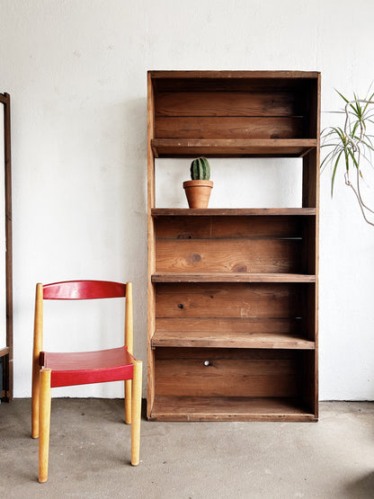 Vintage Tall Handmade Wood Shelf