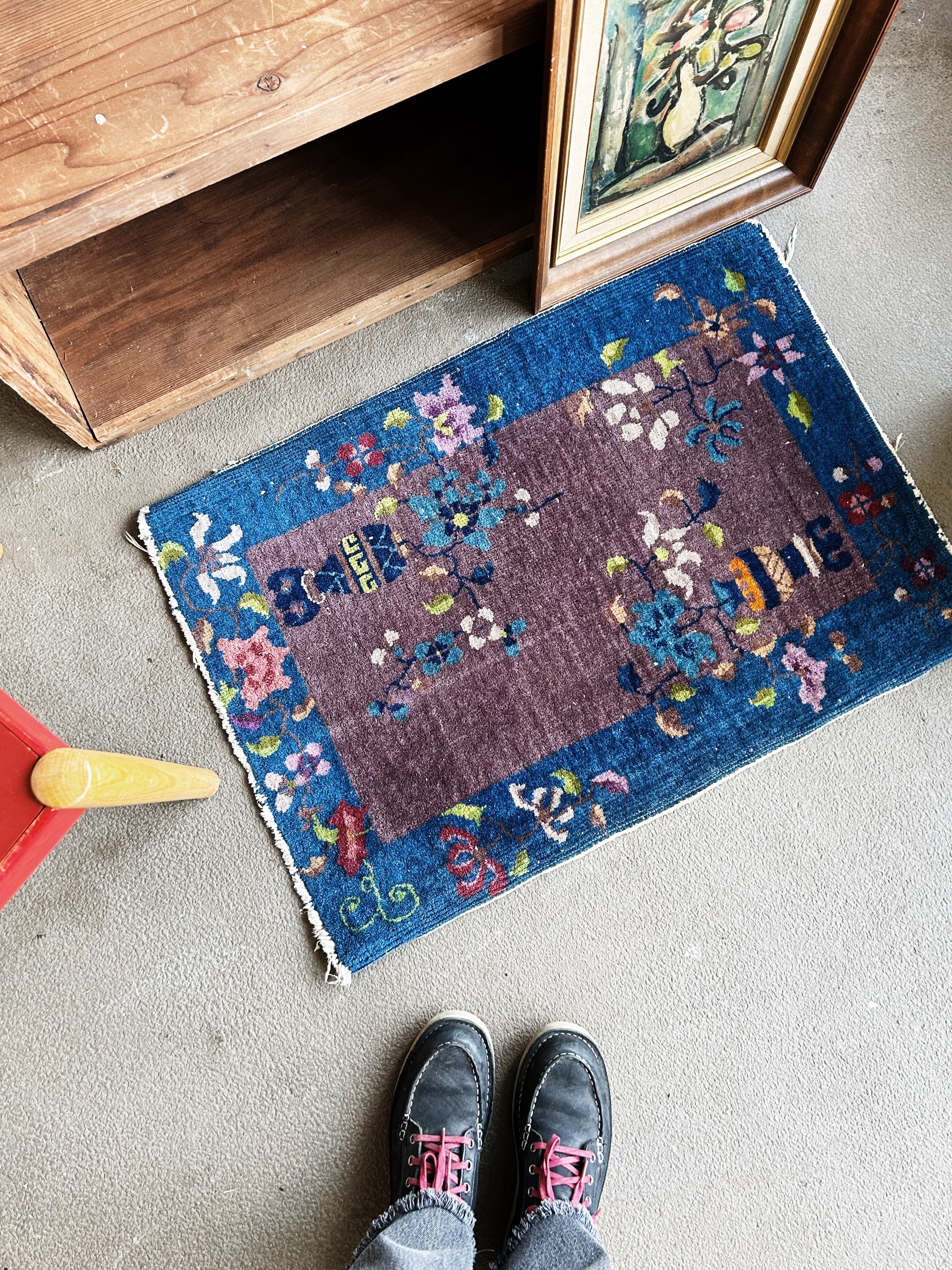 Vintage Hand Knotted Wool Rug - Thumbnail 3
