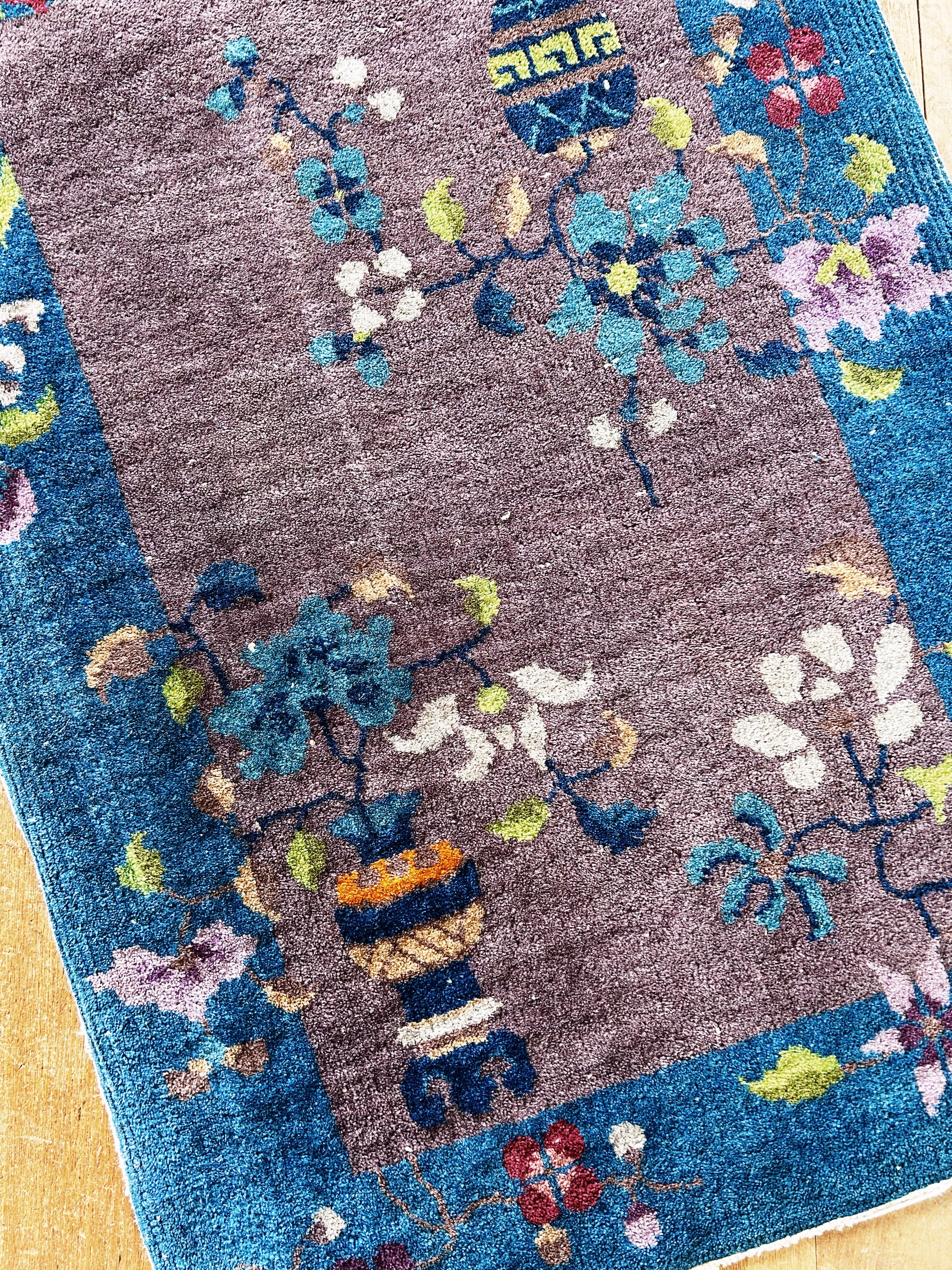 Vintage Hand Knotted Wool Rug - Thumbnail 5