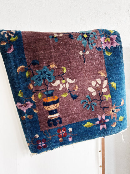 Vintage Hand Knotted Wool Rug