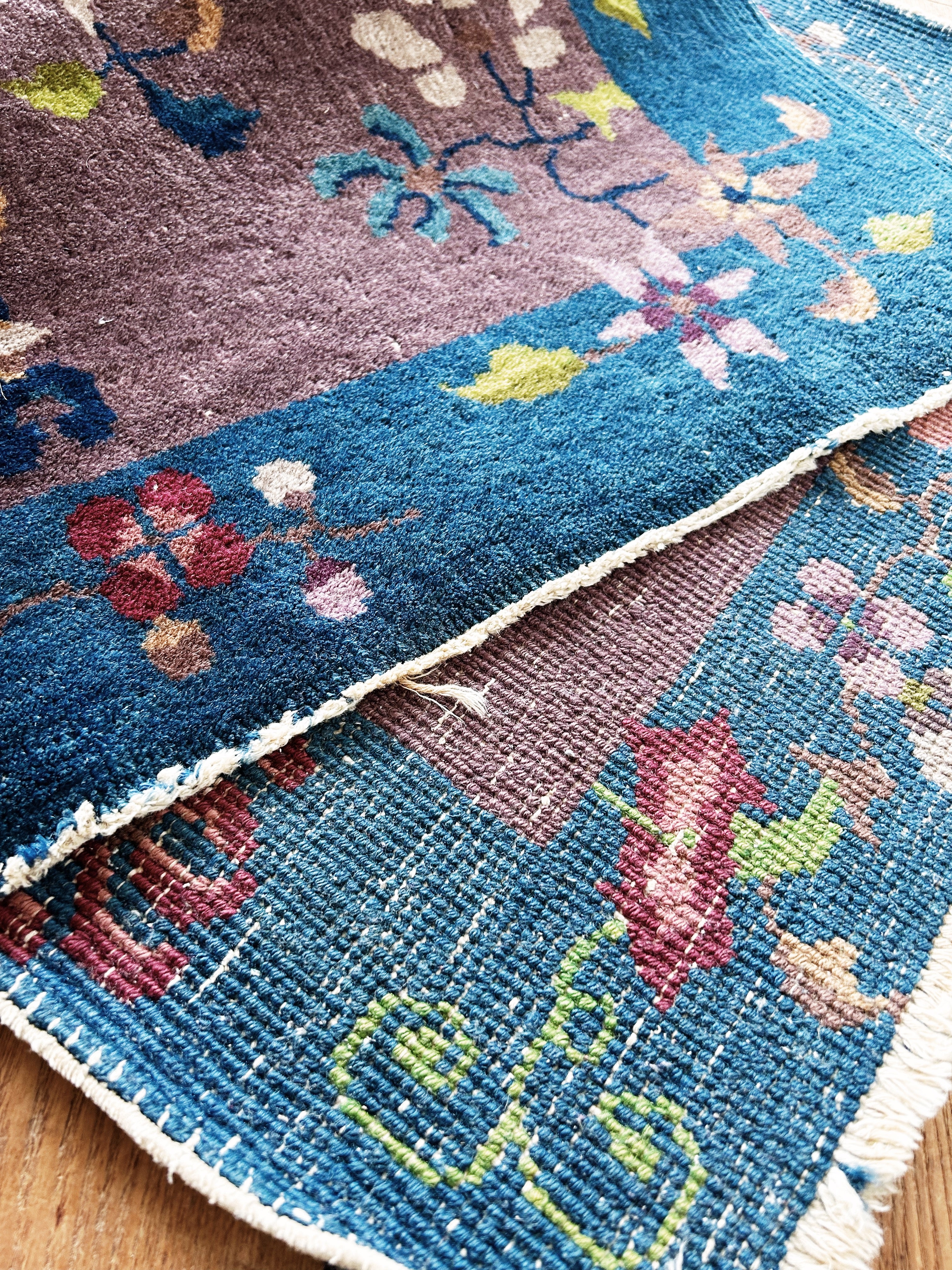 Vintage Hand Knotted Wool Rug - Thumbnail 4