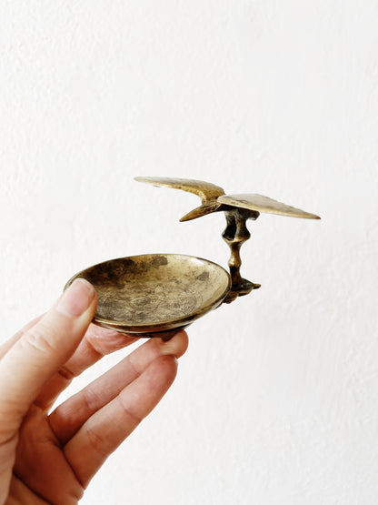 Vintage Incised Brass Eagle Dish