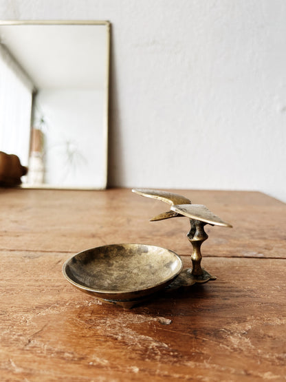 Vintage Incised Brass Eagle Dish