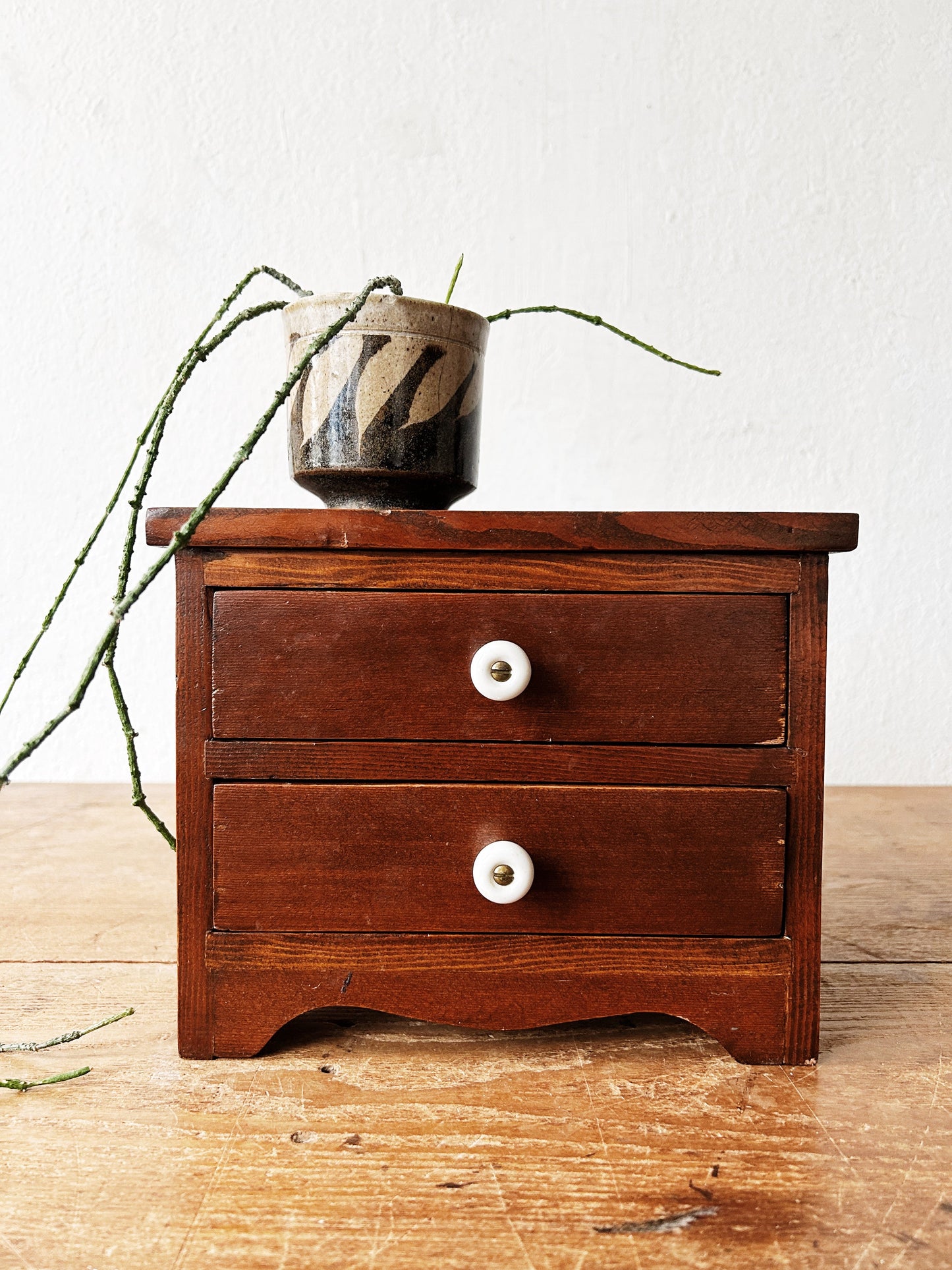 Vintage Wood Jewelry Chest