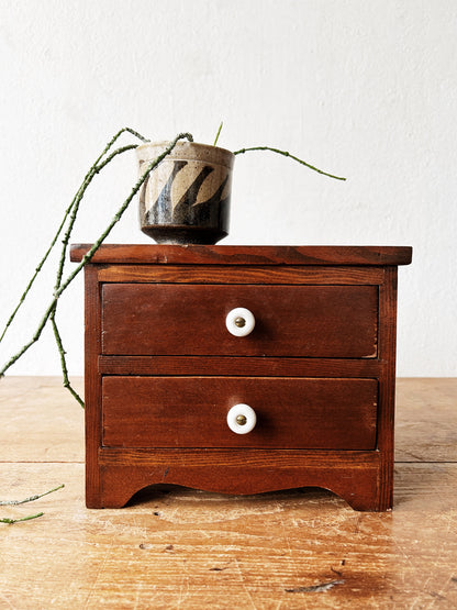 Vintage Wood Jewelry Chest