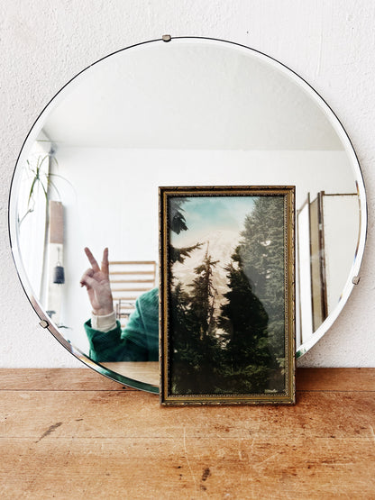 Round Industrial Edge Vintage Mirror