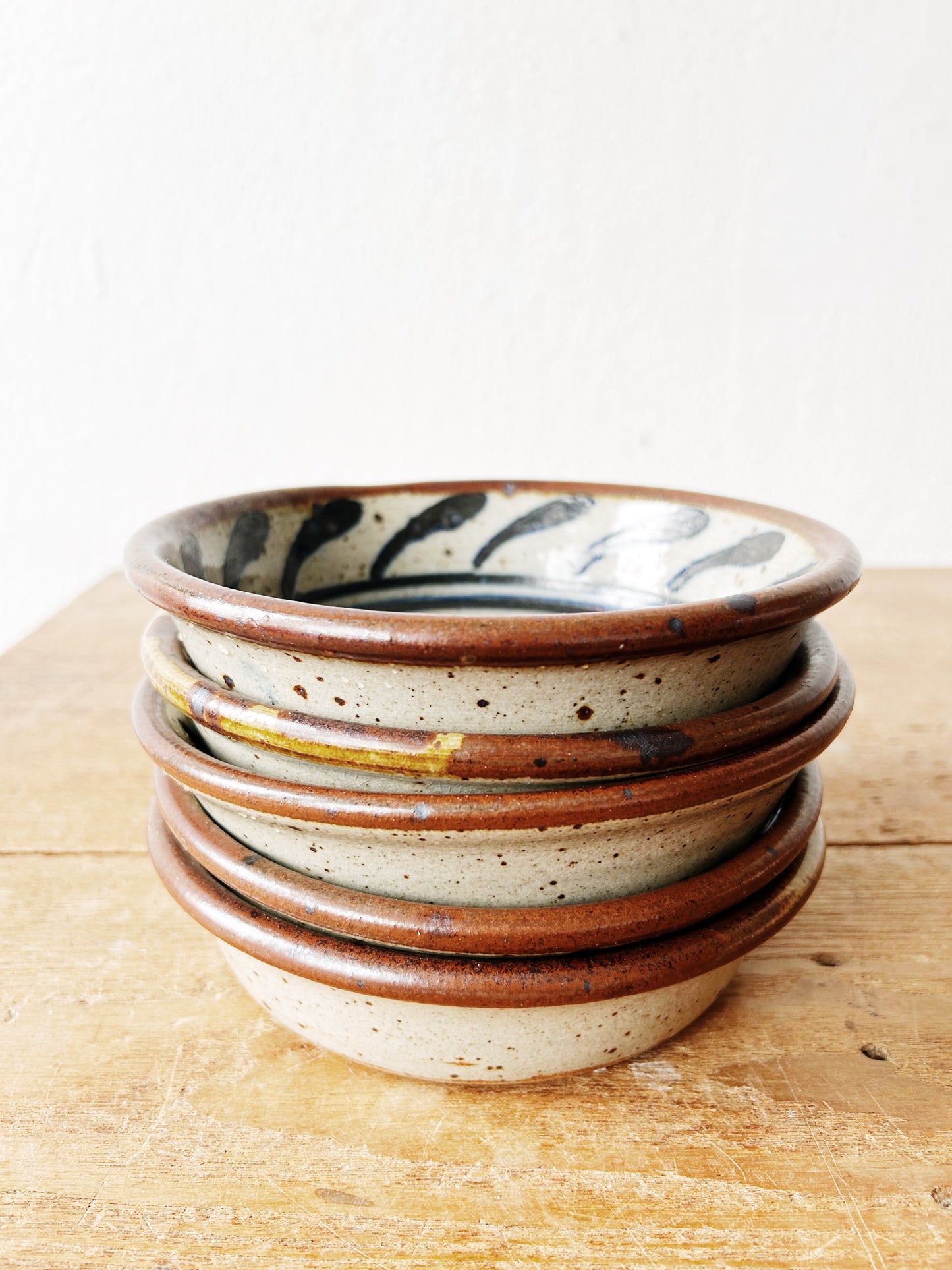 Set of Five Vintage Stoneware Bowls