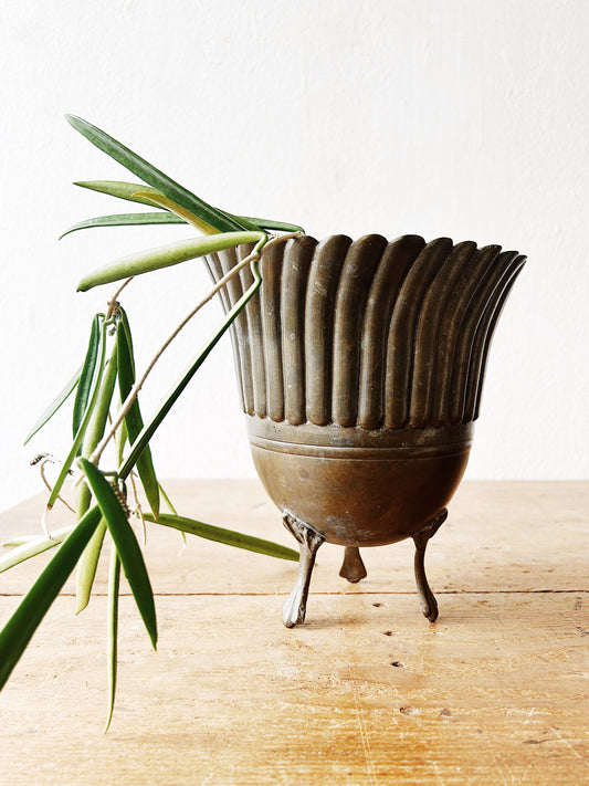 Antique Brass Cache Pot