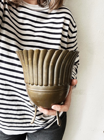 Antique Brass Cache Pot