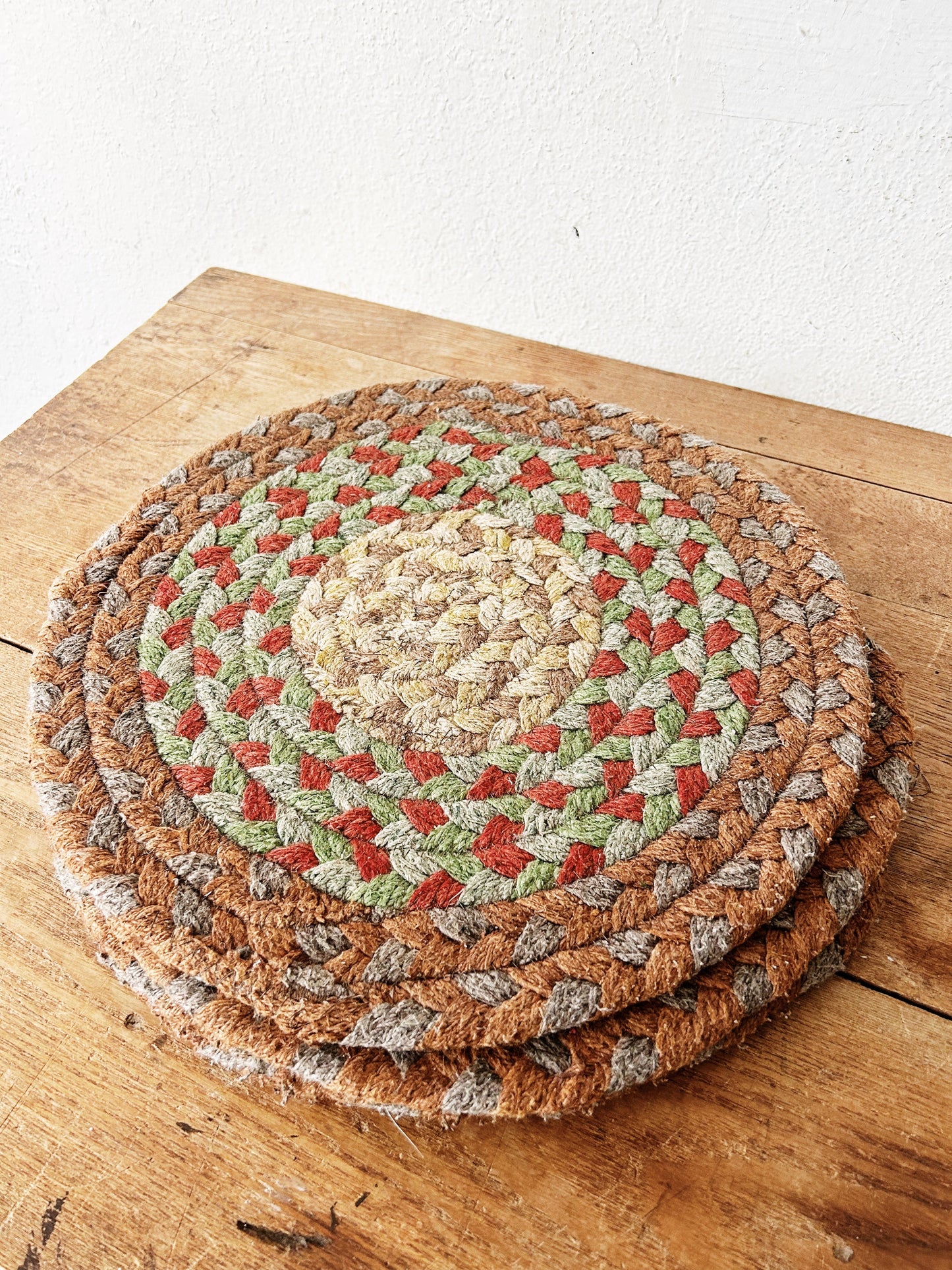 Vintage Woven Mats Set of Four