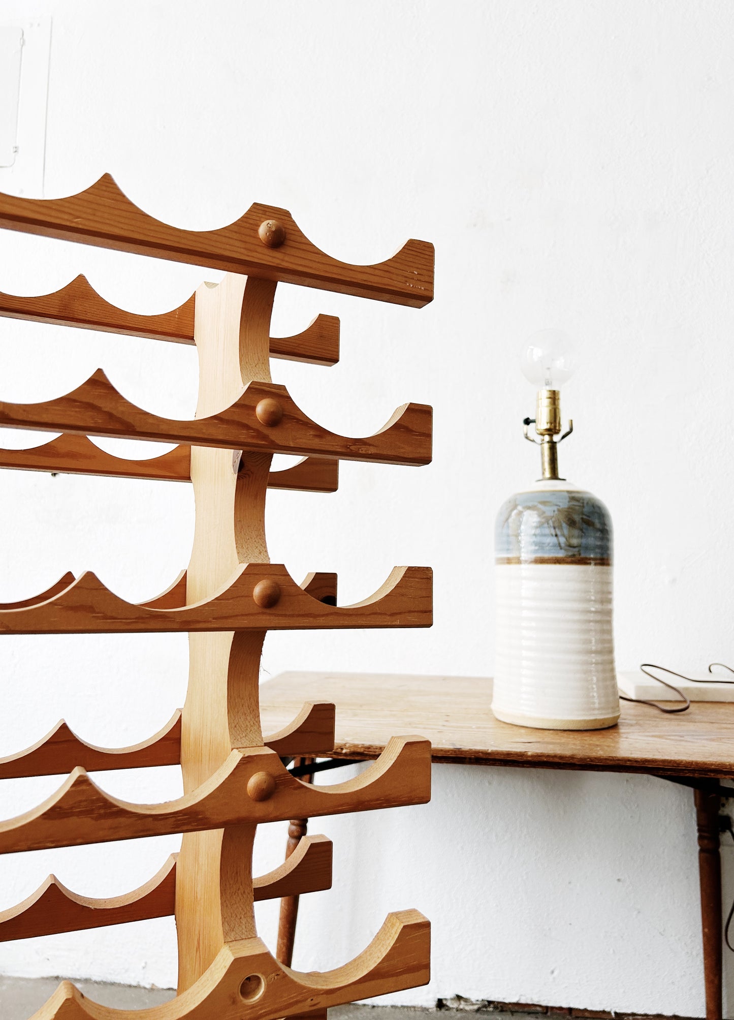 Large Vintage Handmade Wine Rack