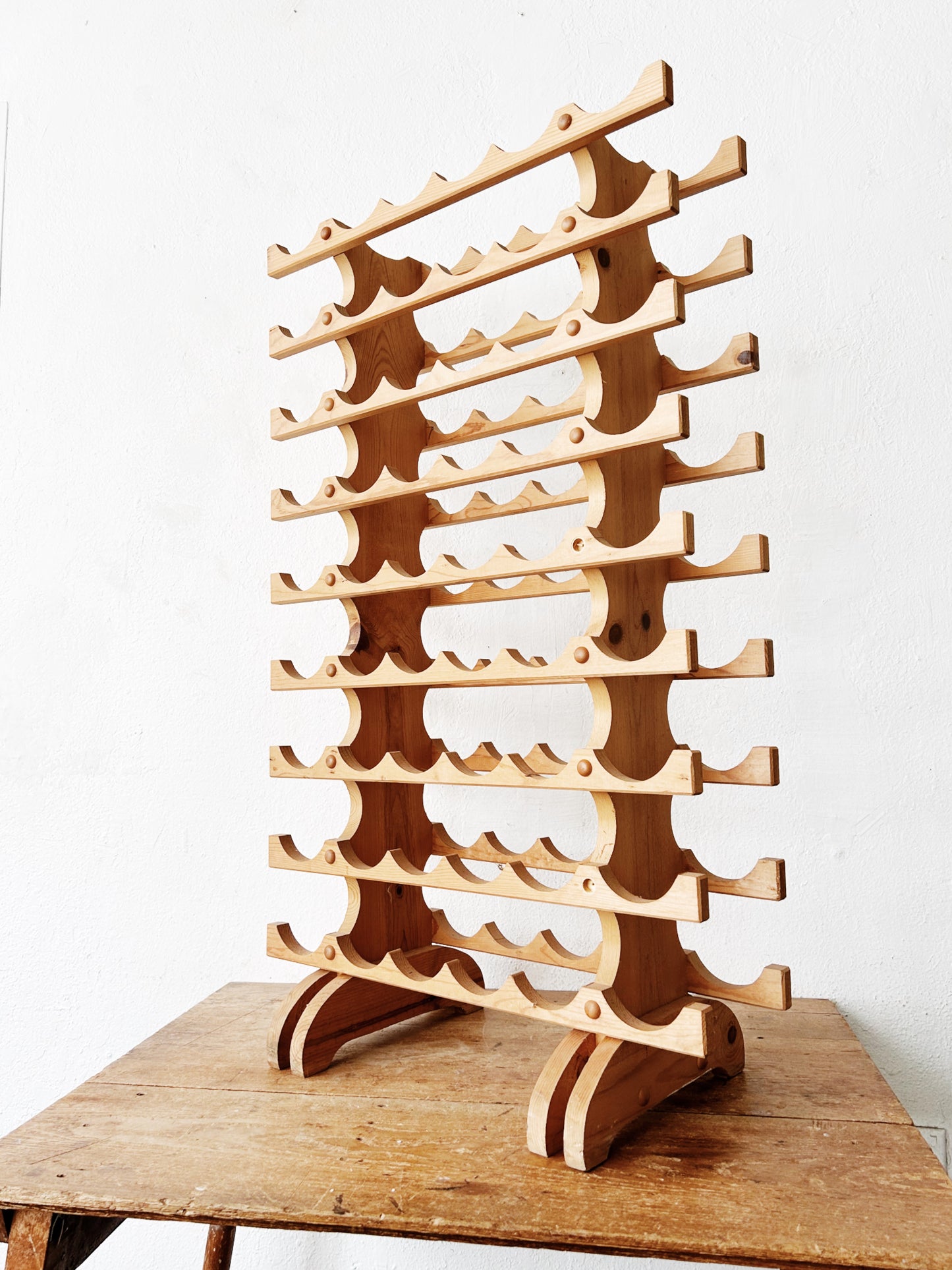 Large Vintage Handmade Wine Rack