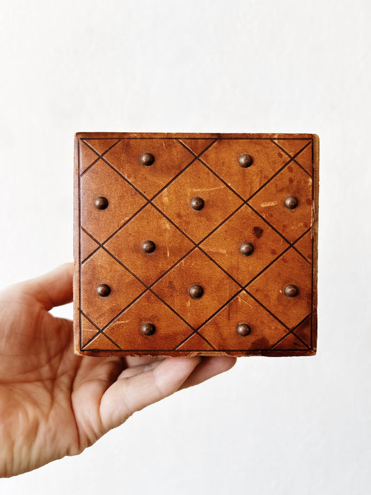 Antique Studded Leather Box
