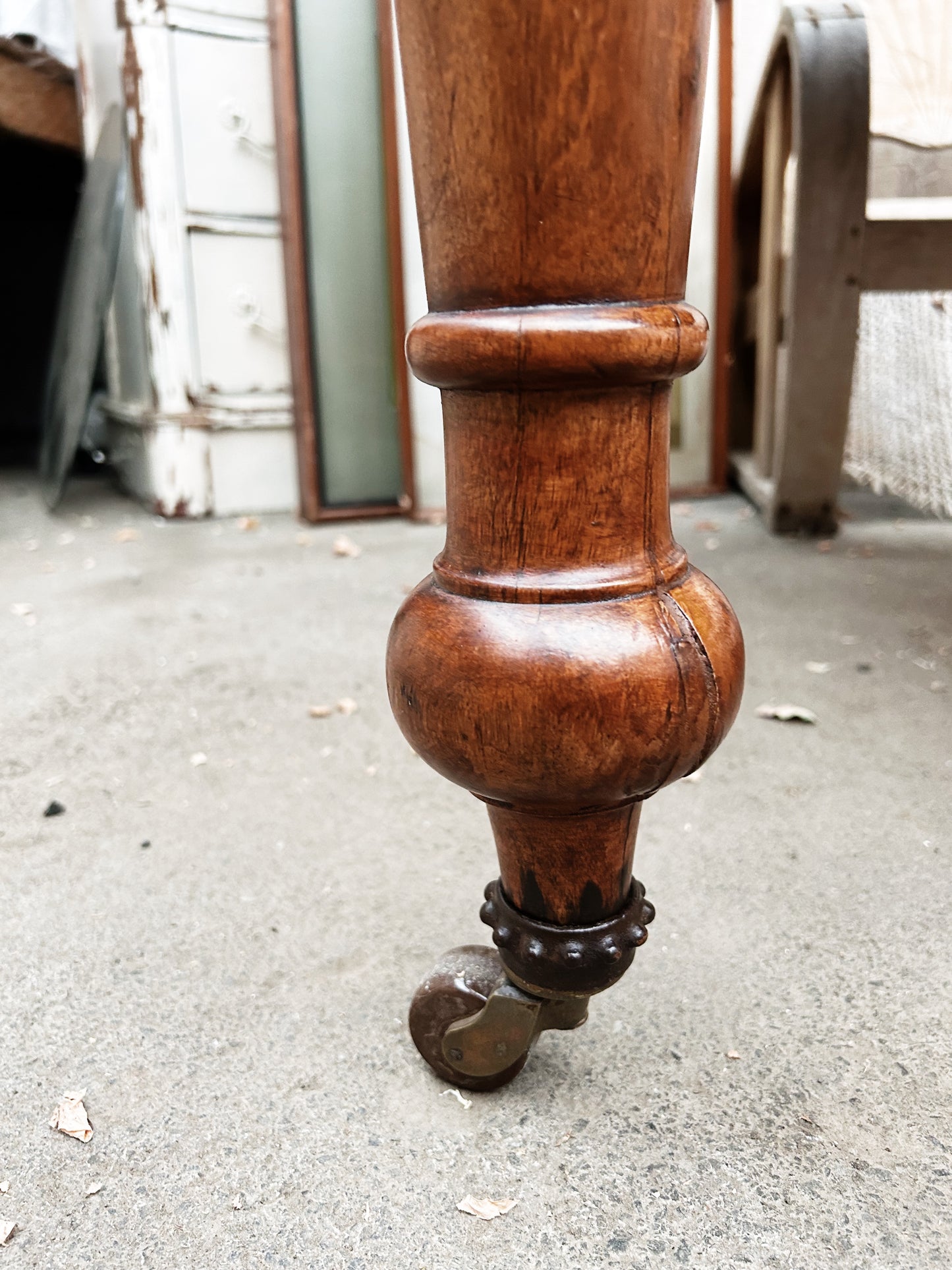 Antique Wood Bankers Table