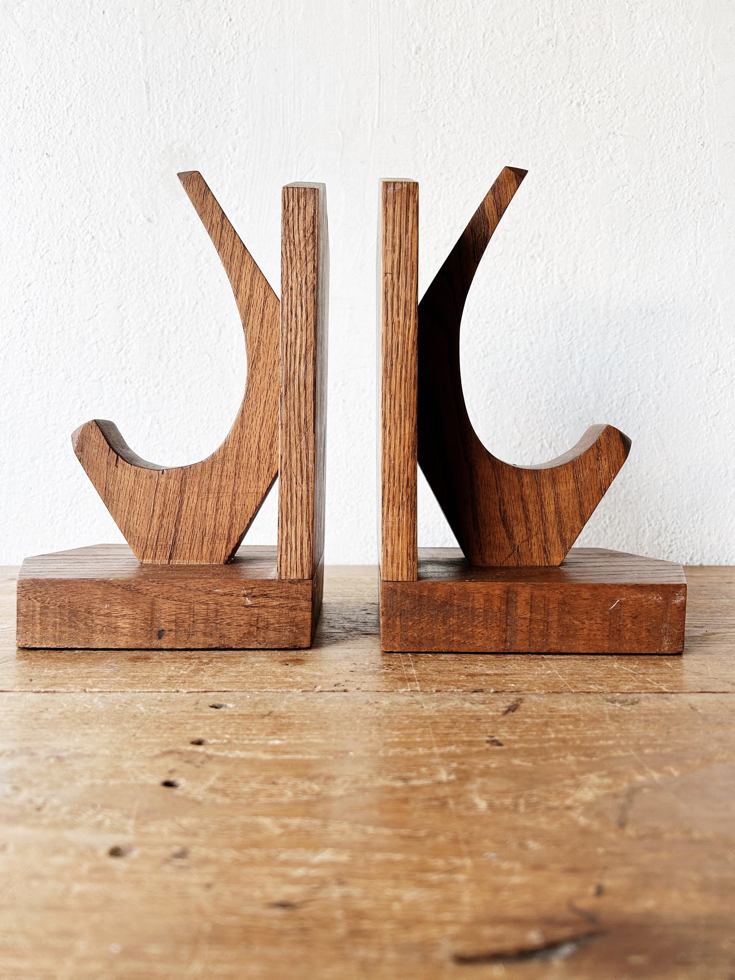 Large Handmade Oak Bookends