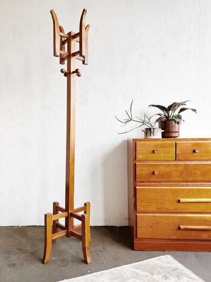 Vintage Wood Hall Tree