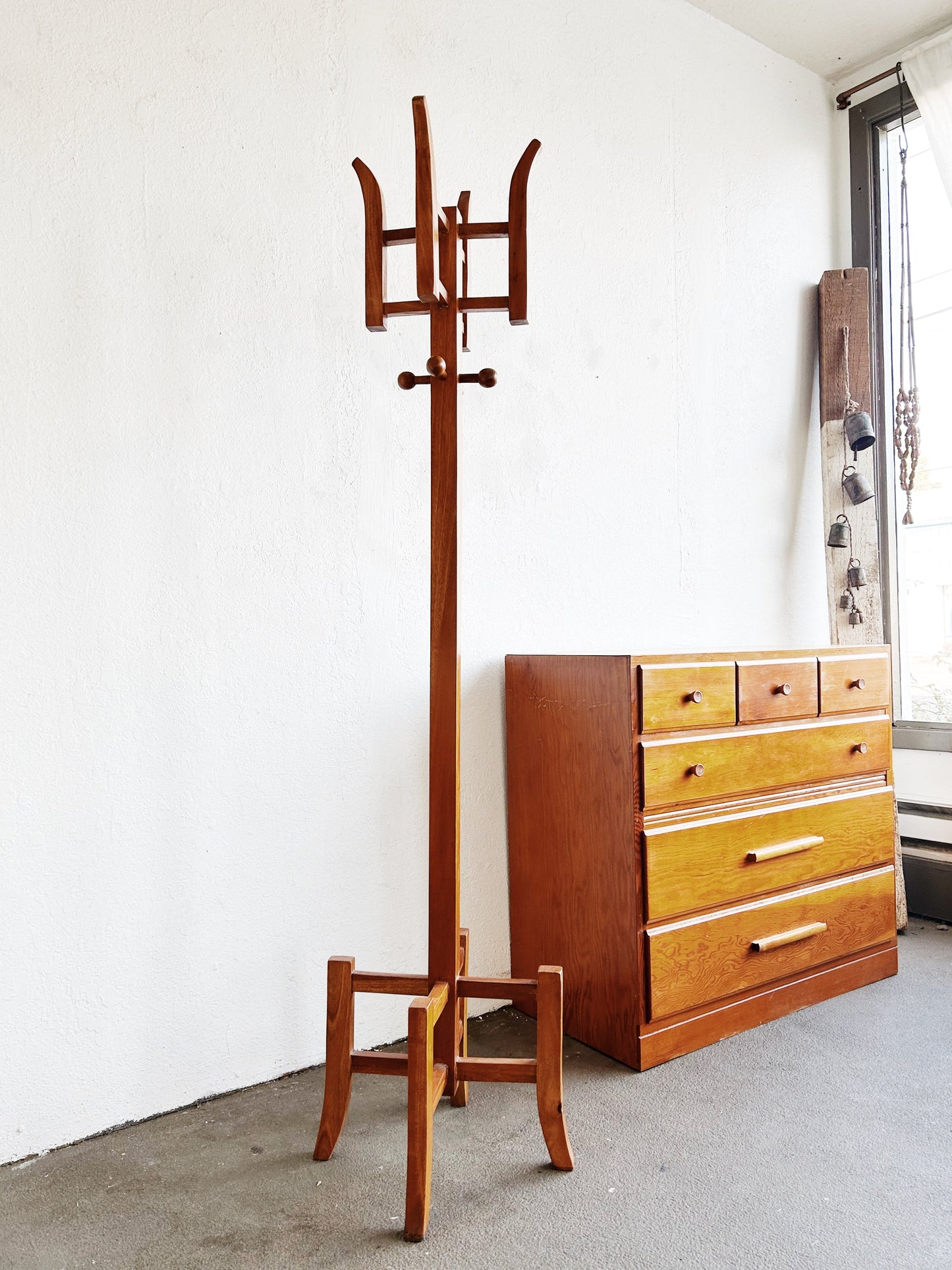 Vintage Wood Hall Tree