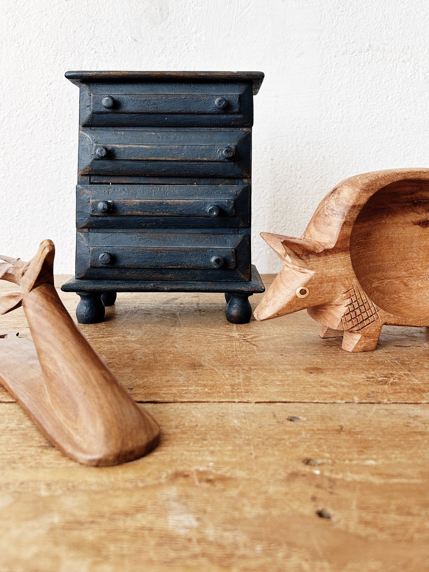 Vintage Carved Wood Antelope Wall Hanging/Hook