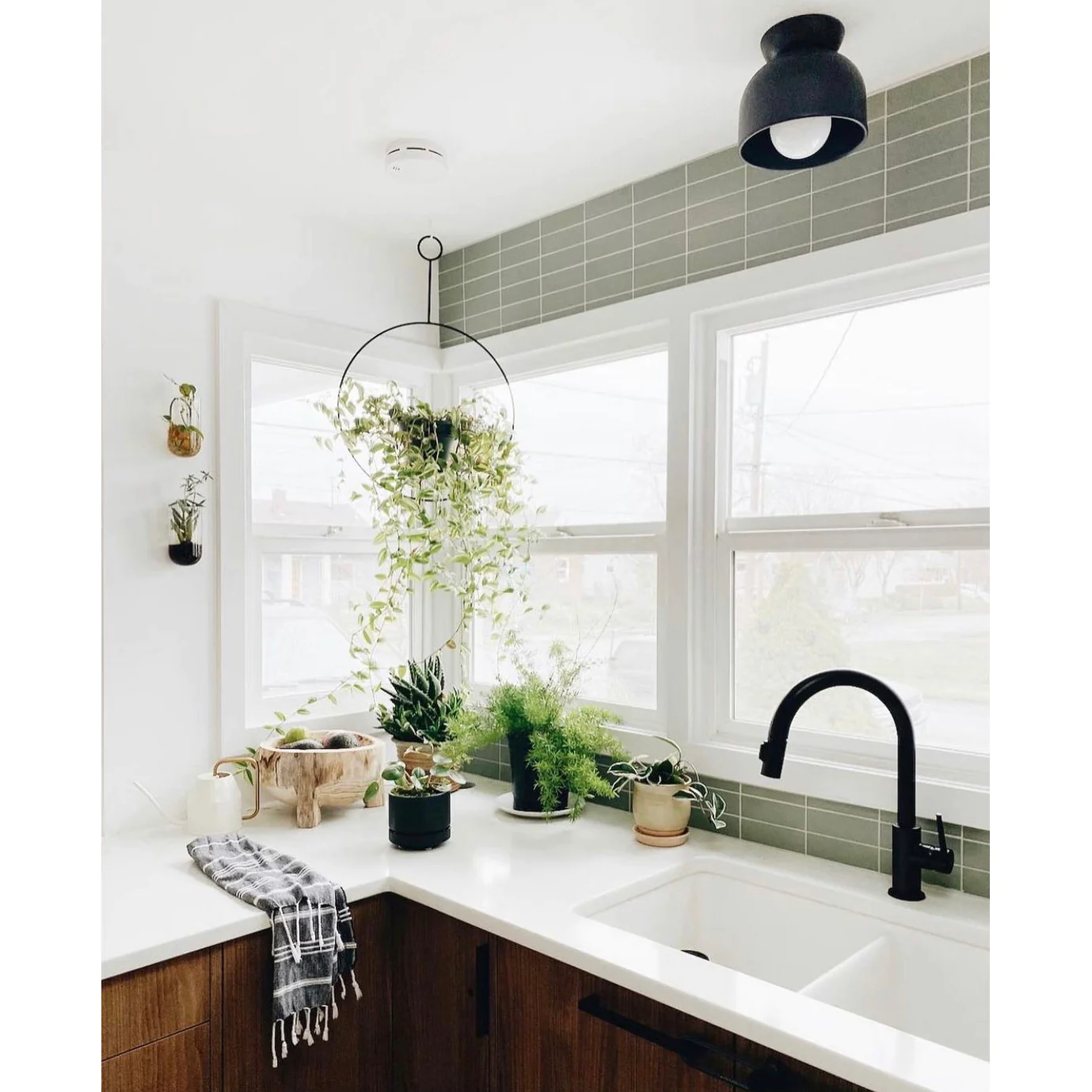 Cedar and Moss Ceramic Light Fixture