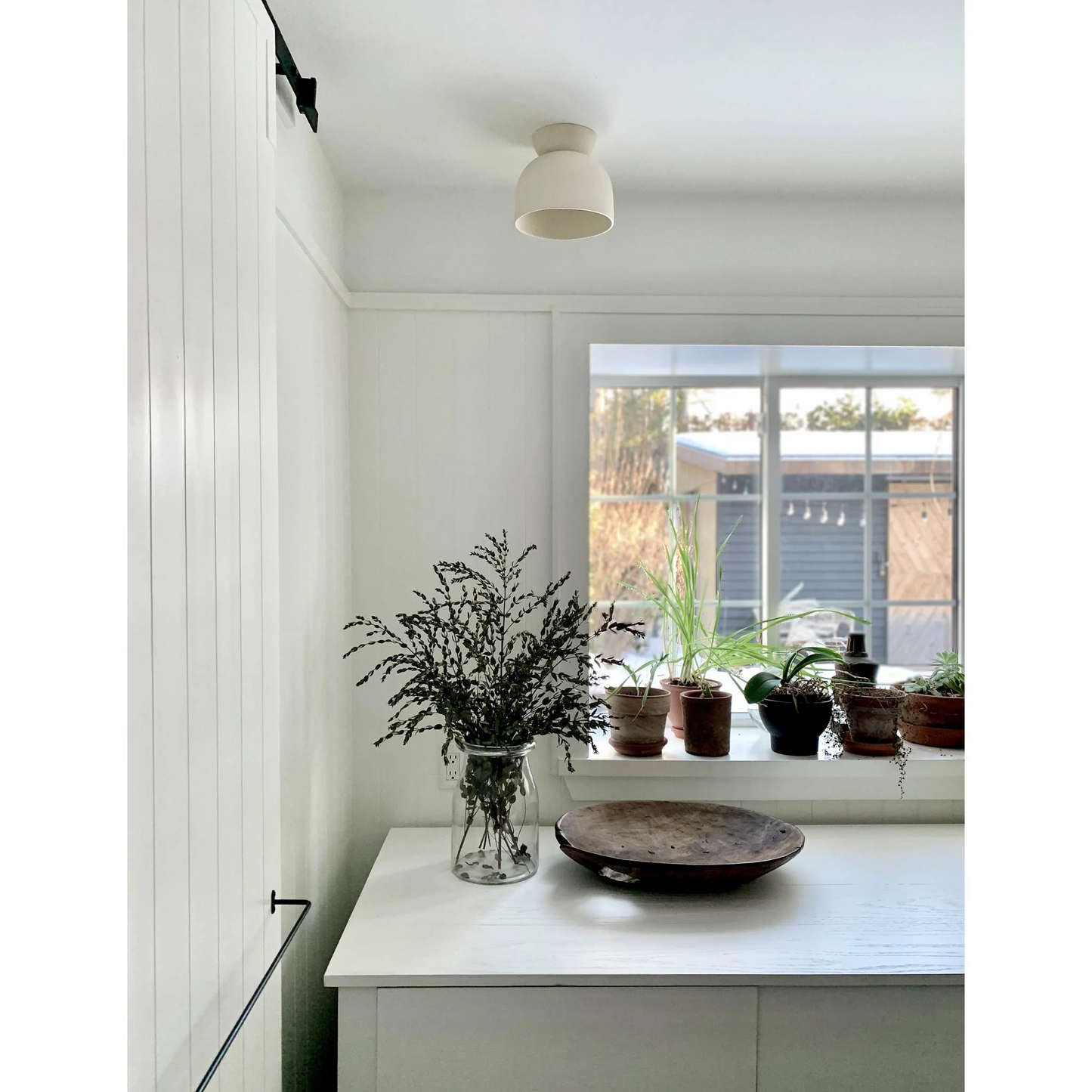 Cedar and Moss Ceramic Light Fixture