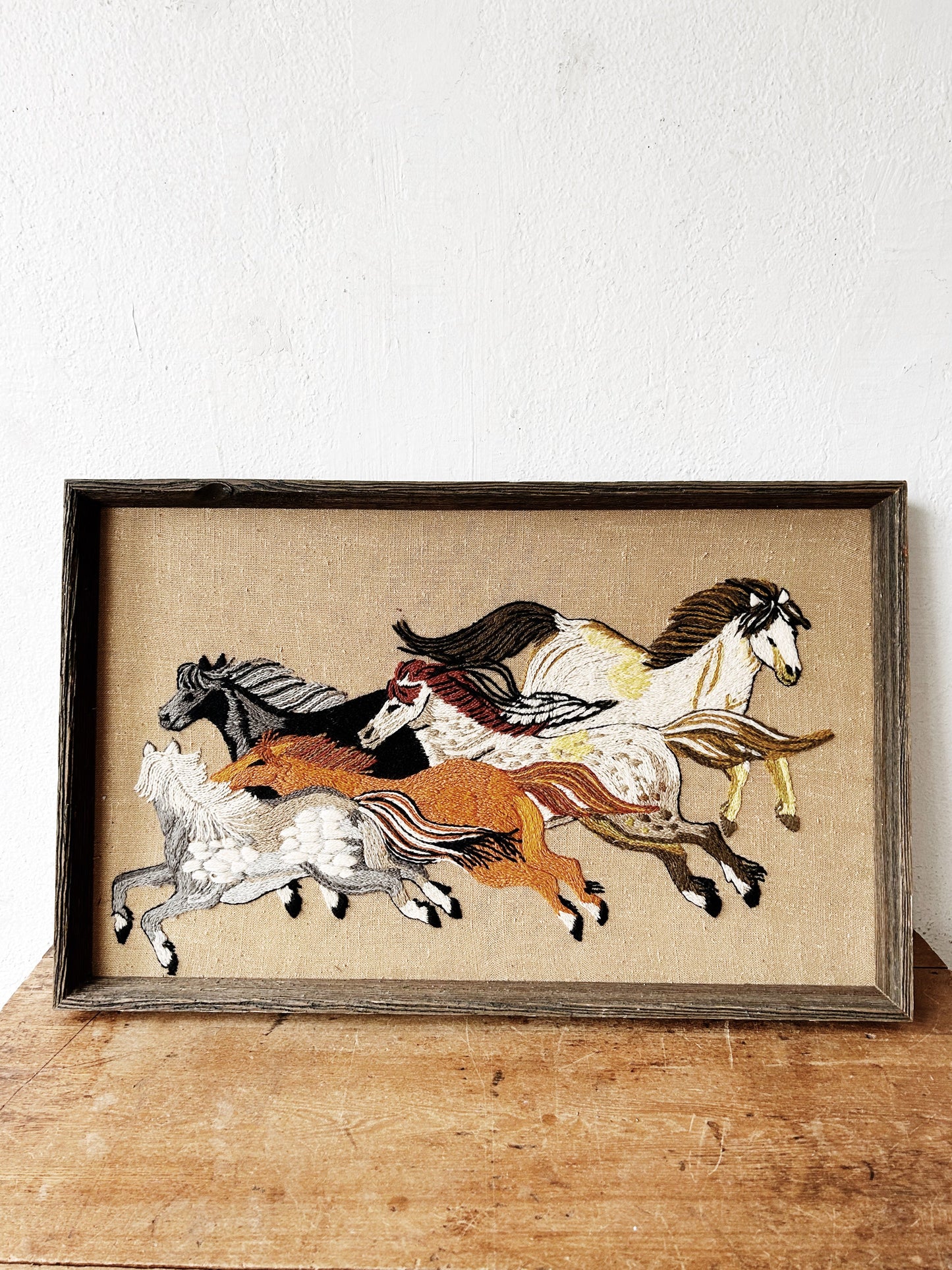 Vintage Framed Fiber Art