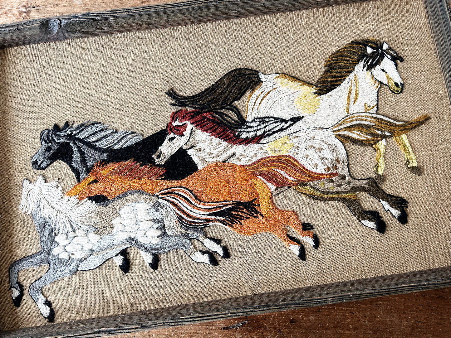 Vintage Framed Fiber Art