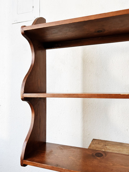 Large Vintage Wood Wall Shelf