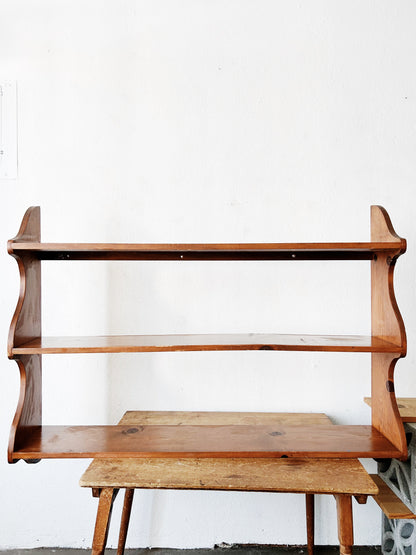 Large Vintage Wood Wall Shelf