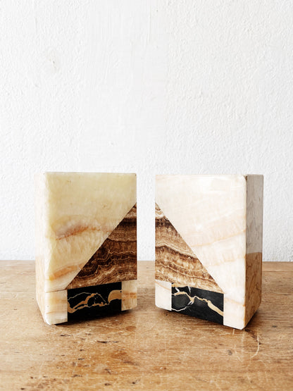 Modernist Onyx Bookends