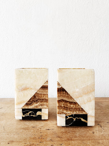 Modernist Onyx Bookends