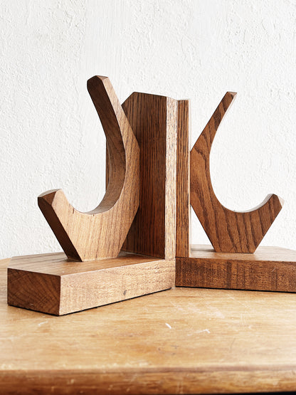 Large Handmade Oak Bookends