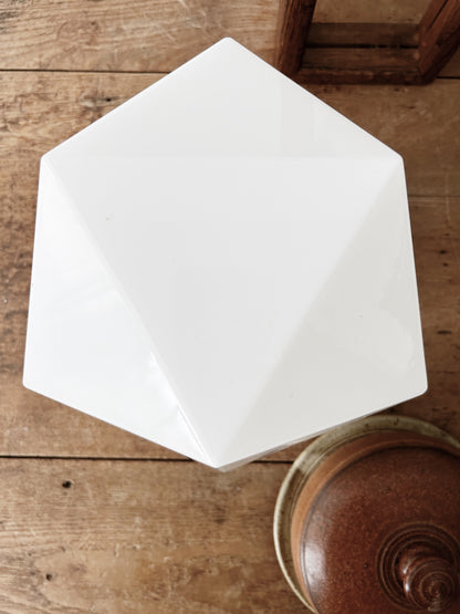 Rare Opaline Art Deco Faceted Glass Shade