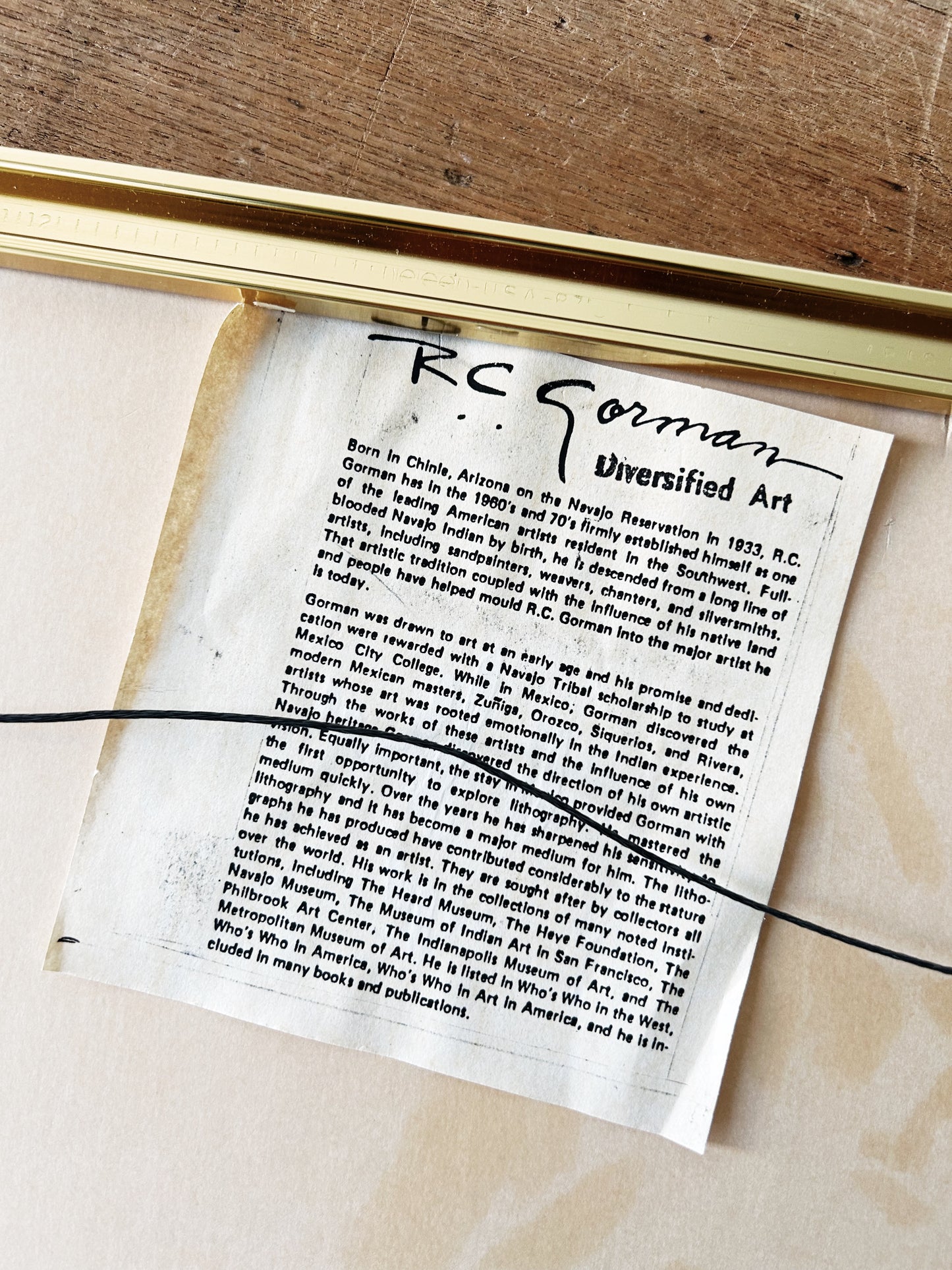 Vintage Framed RC Gorman Litho