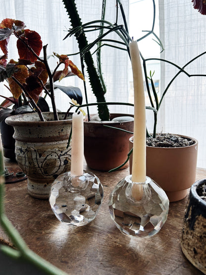 Vintage Tiffany & Co Cut Crystal Prism Candle Holders