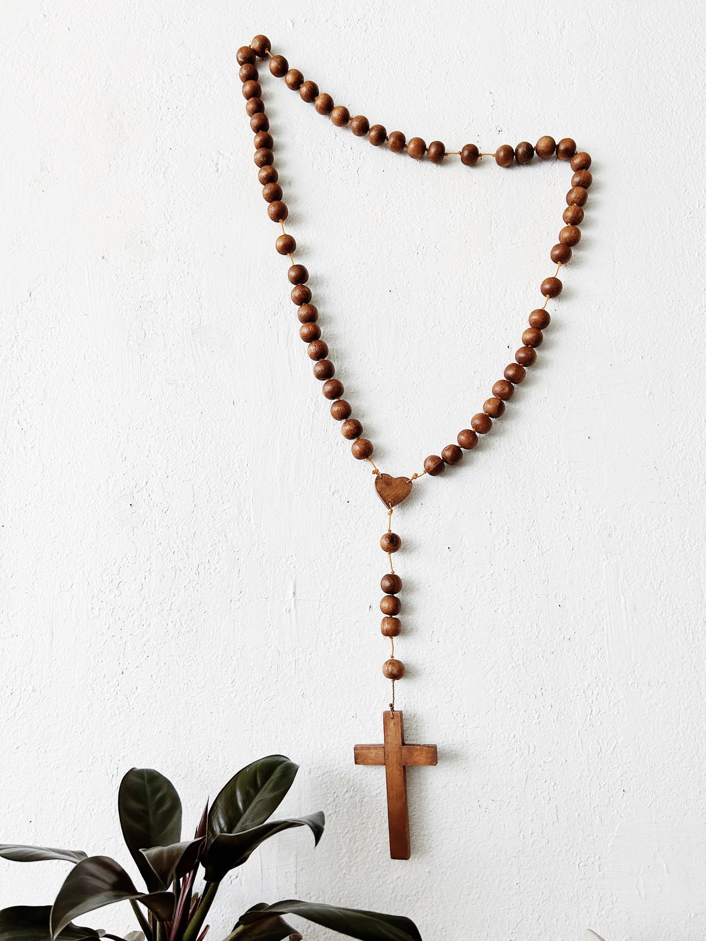 Large Wood Bead Rosary