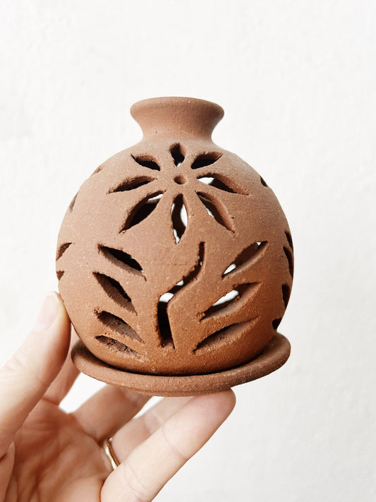Mexican Clay luminary or Incense Hut