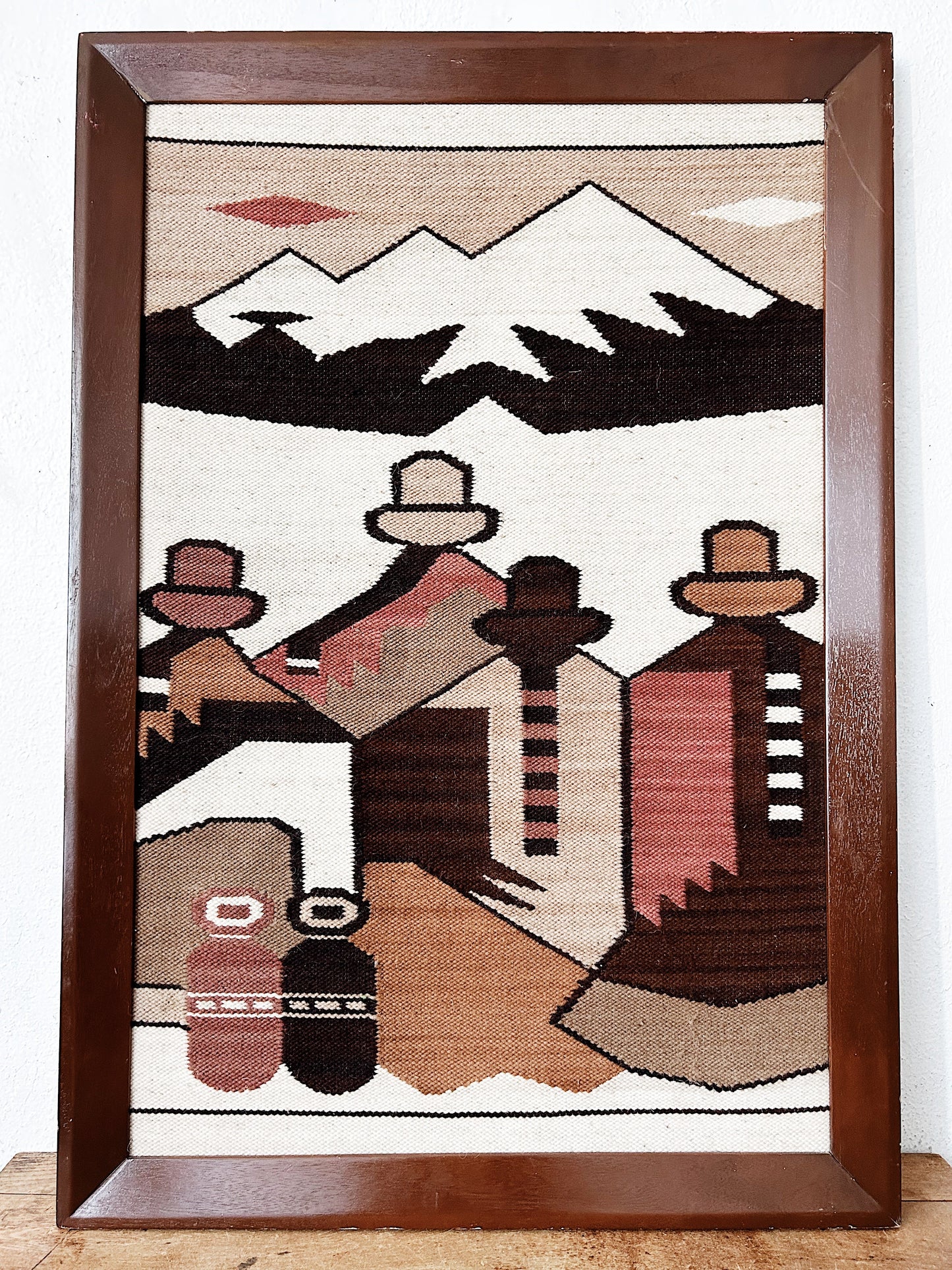 Vintage Framed Peruvian Wool Textile