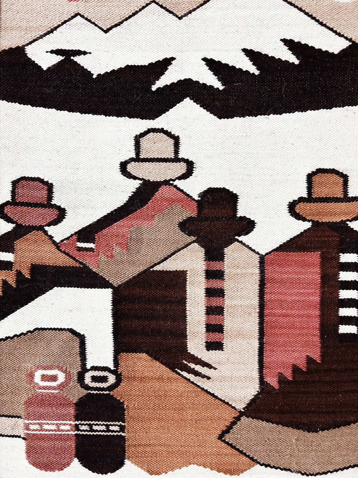 Vintage Framed Peruvian Wool Textile