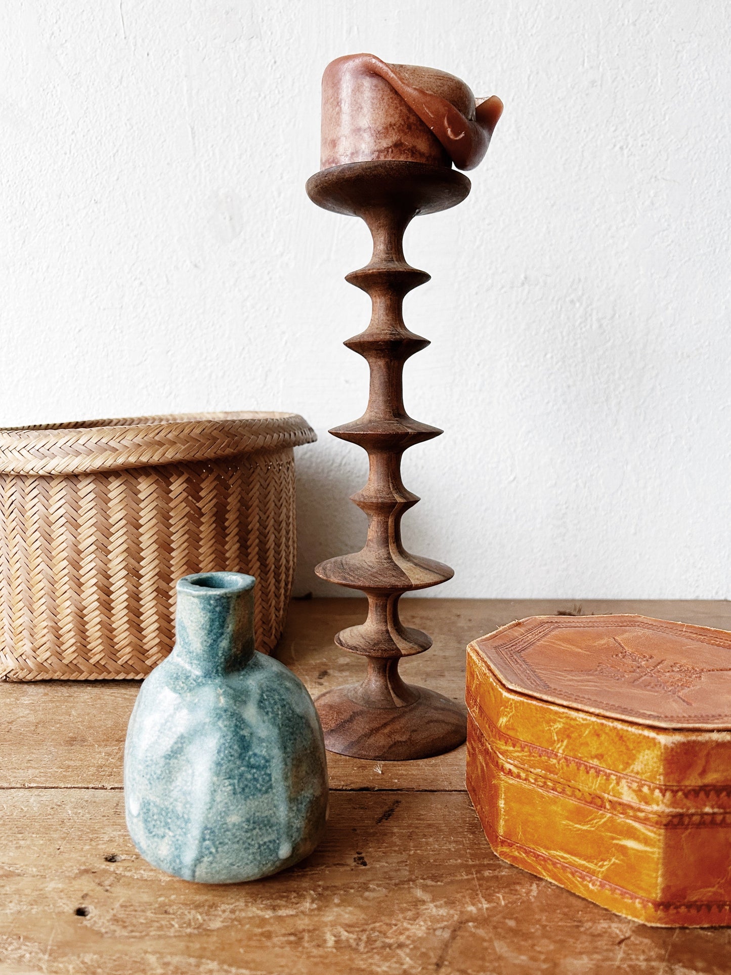 Turned Wood Candle Holder