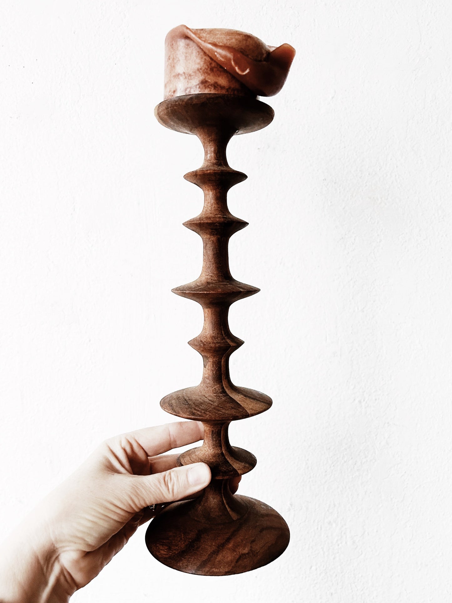 Turned Wood Candle Holder