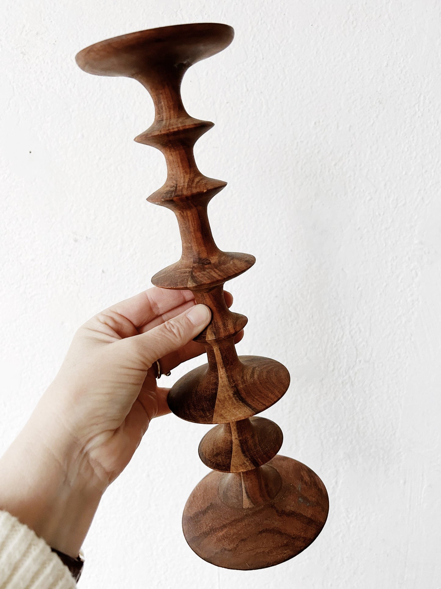 Turned Wood Candle Holder