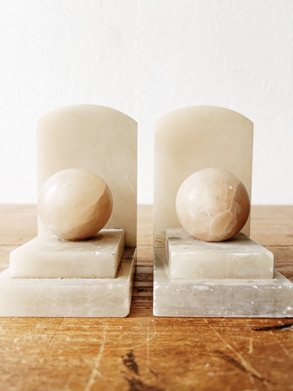 Vintage Marble Bookends